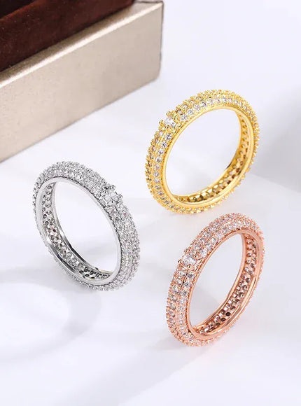 KissICON KissIcon Geometric White Zircon Ring - Silver Plated Shine