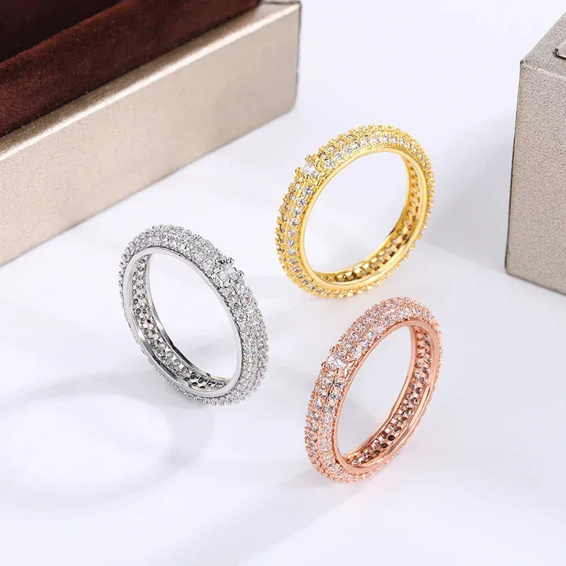 KissICON KissIcon Geometric White Zircon Ring - Silver Plated Shine