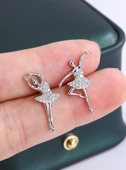 KissICON KissIcon Glitter Ballerina Earrings - Zircon Sparkle