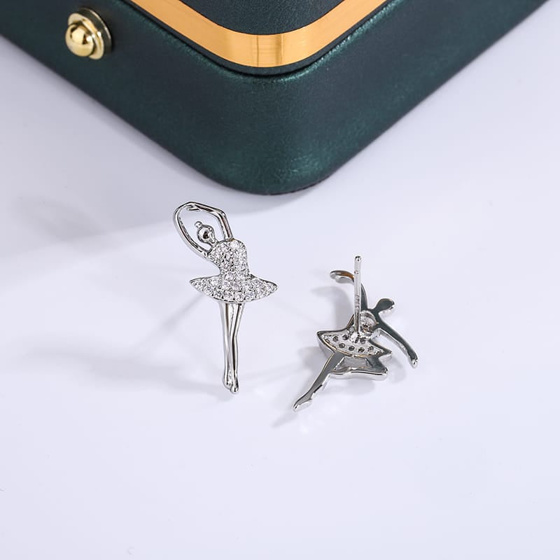 KissICON KissIcon Glitter Ballerina Earrings - Zircon Sparkle