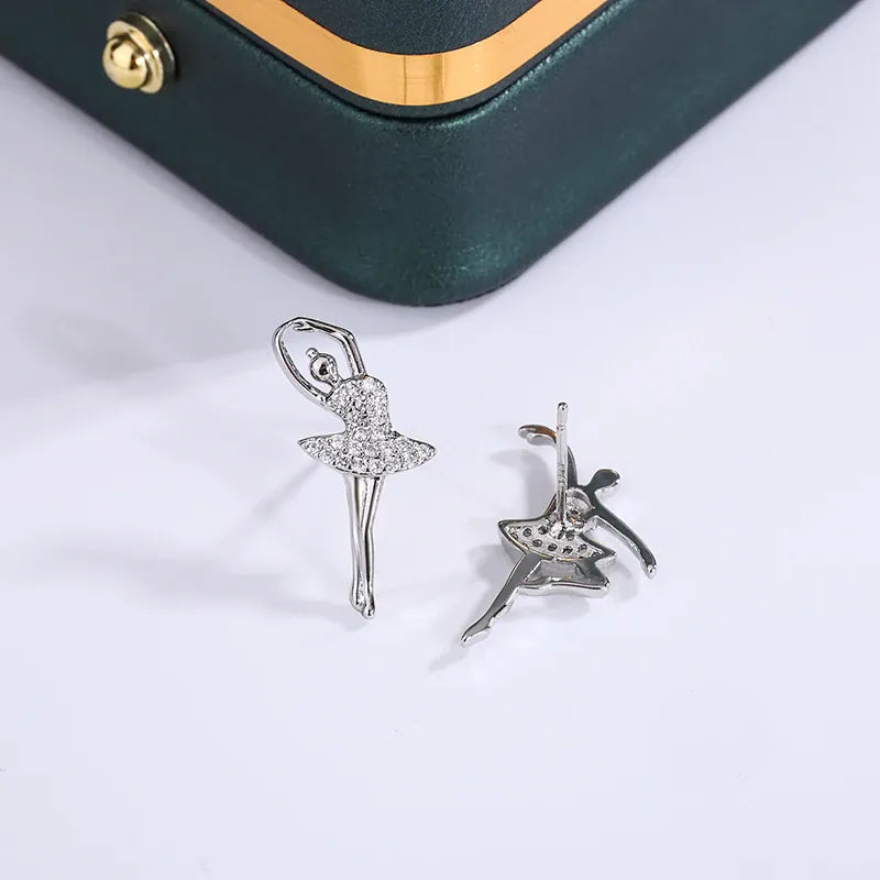 KissICON KissIcon Glitter Ballerina Earrings - Zircon Sparkle