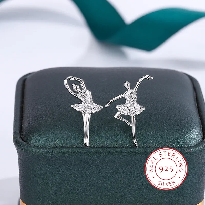 KissICON KissIcon Glitter Ballerina Earrings - Zircon Sparkle