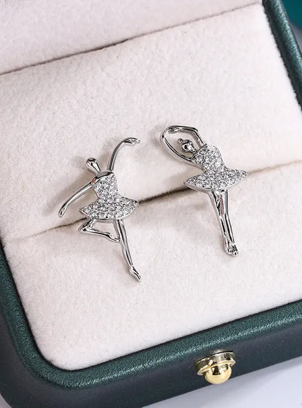 KissICON KissIcon Glitter Ballerina Earrings - Zircon Sparkle