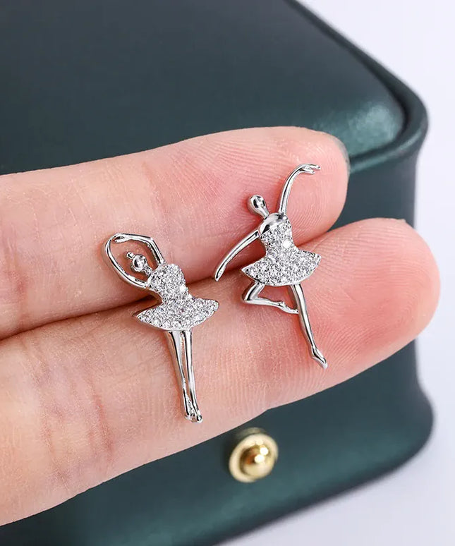 KissICON KissIcon Glitter Ballerina Earrings - Zircon Sparkle