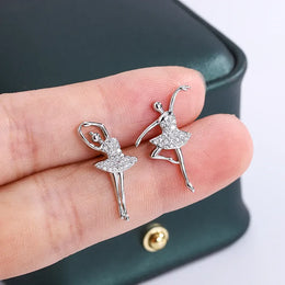 KissICON KissIcon Glitter Ballerina Earrings - Zircon Sparkle
