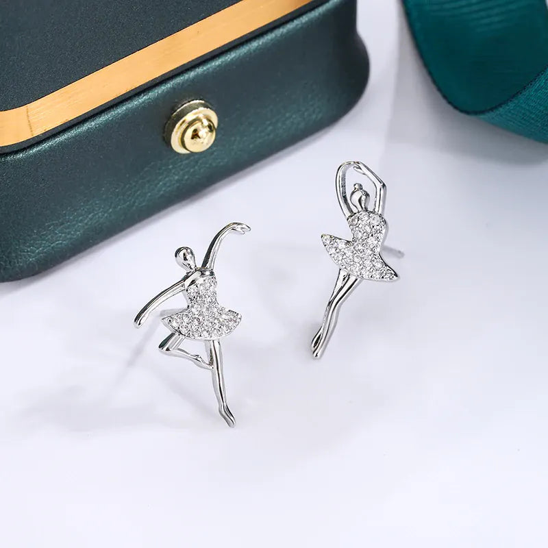 KissICON KissIcon Glitter Ballerina Earrings - Zircon Sparkle