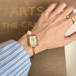 KissICON KissIcon Gold Square Pearl Watch - Light Luxury