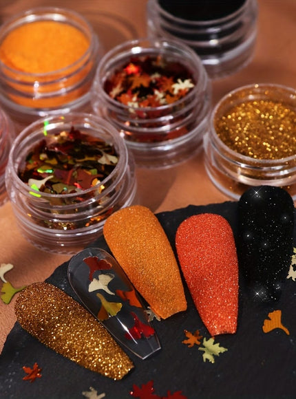 KissICON KissIcon Golden Maple Leaf Nail Sequins - Autumn