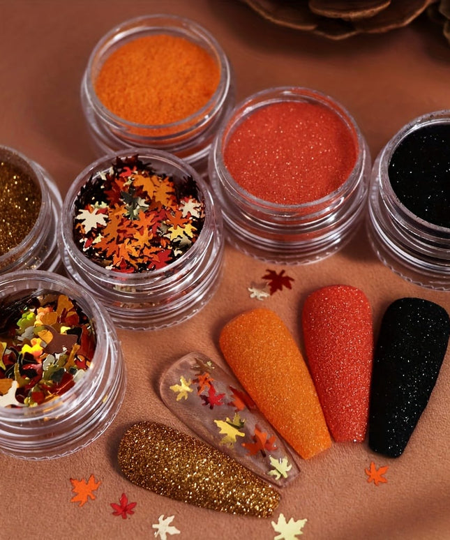 KissICON KissIcon Golden Maple Leaf Nail Sequins - Autumn