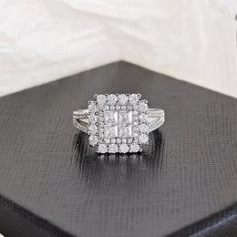 KissICON Kissicon Gorgeous Square Shape Ring – Iced Zircon
