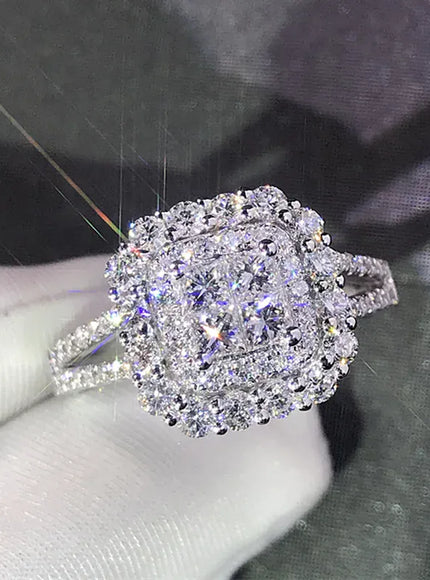 KissICON Kissicon Gorgeous Square Shape Ring – Iced Zircon