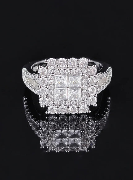KissICON Kissicon Gorgeous Square Shape Ring – Iced Zircon