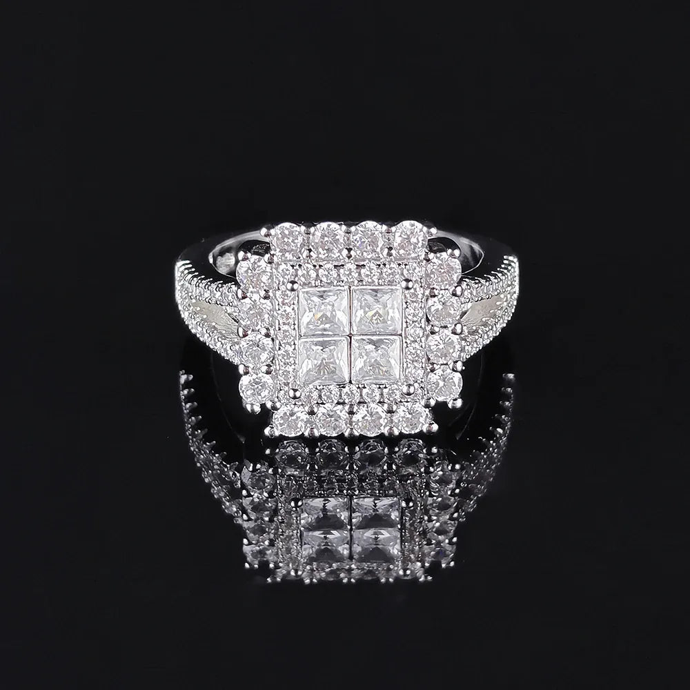 KissICON Kissicon Gorgeous Square Shape Ring – Iced Zircon
