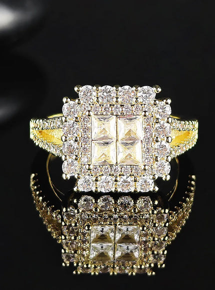 KissICON Kissicon Gorgeous Square Shape Ring – Iced Zircon