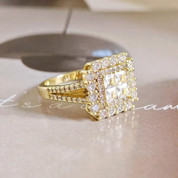 KissICON Kissicon Gorgeous Square Shape Ring – Iced Zircon