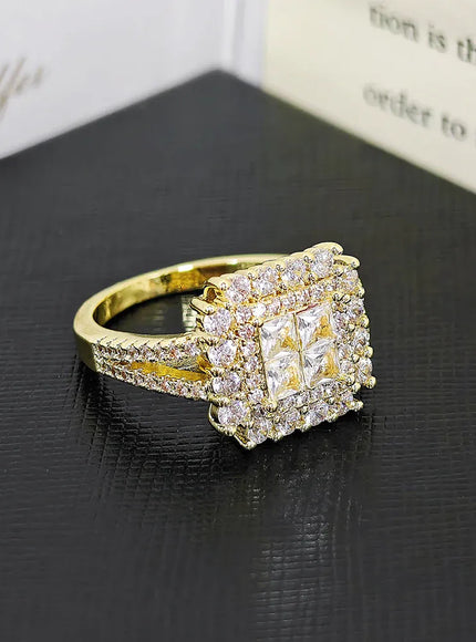 KissICON Kissicon Gorgeous Square Shape Ring – Iced Zircon