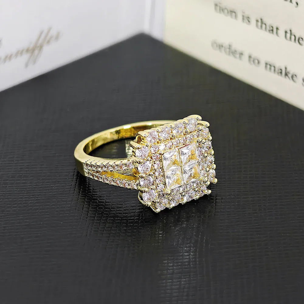 KissICON Kissicon Gorgeous Square Shape Ring – Iced Zircon