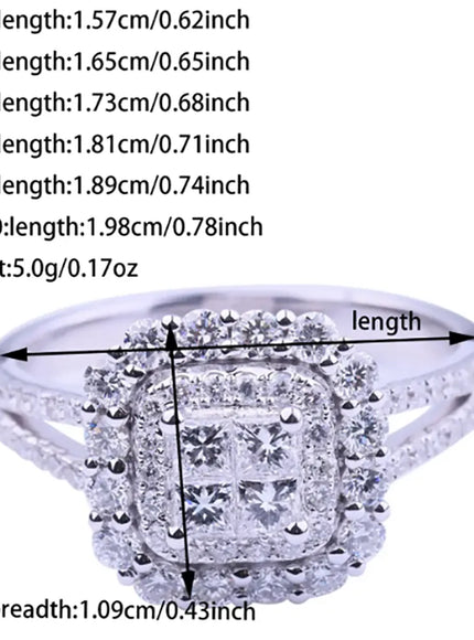 KissICON Kissicon Gorgeous Square Shape Ring – Iced Zircon