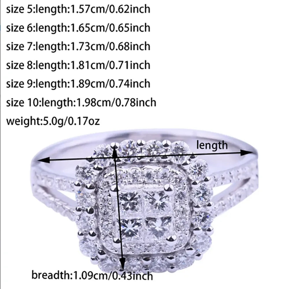 KissICON Kissicon Gorgeous Square Shape Ring – Iced Zircon
