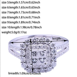 KissICON Kissicon Gorgeous Square Shape Ring – Iced Zircon