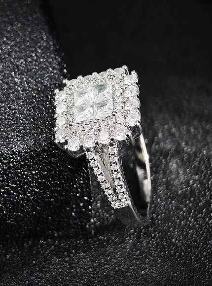KissICON Kissicon Gorgeous Square Shape Ring – Iced Zircon