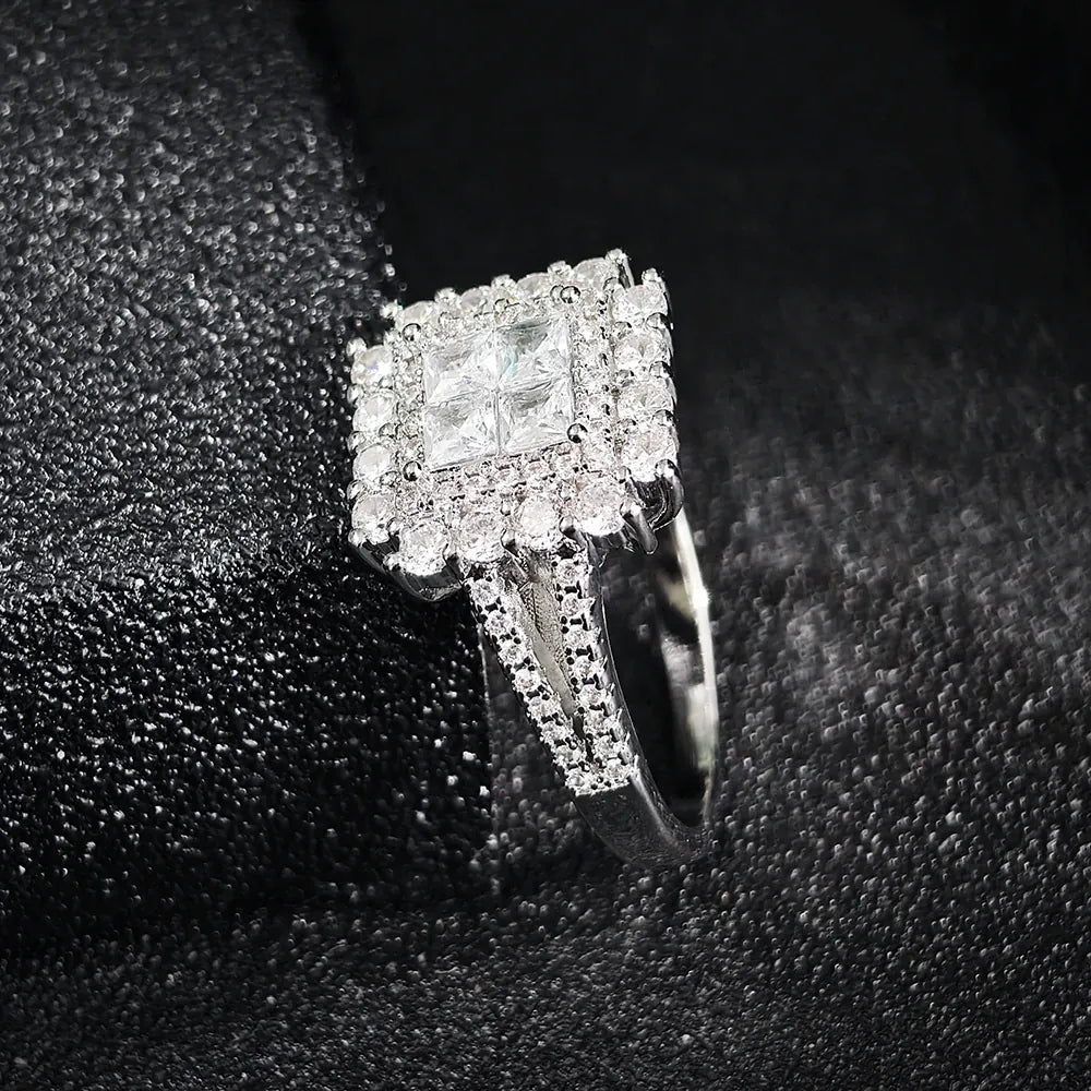 KissICON Kissicon Gorgeous Square Shape Ring – Iced Zircon