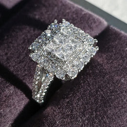 KissICON Kissicon Gorgeous Square Shape Ring – Iced Zircon