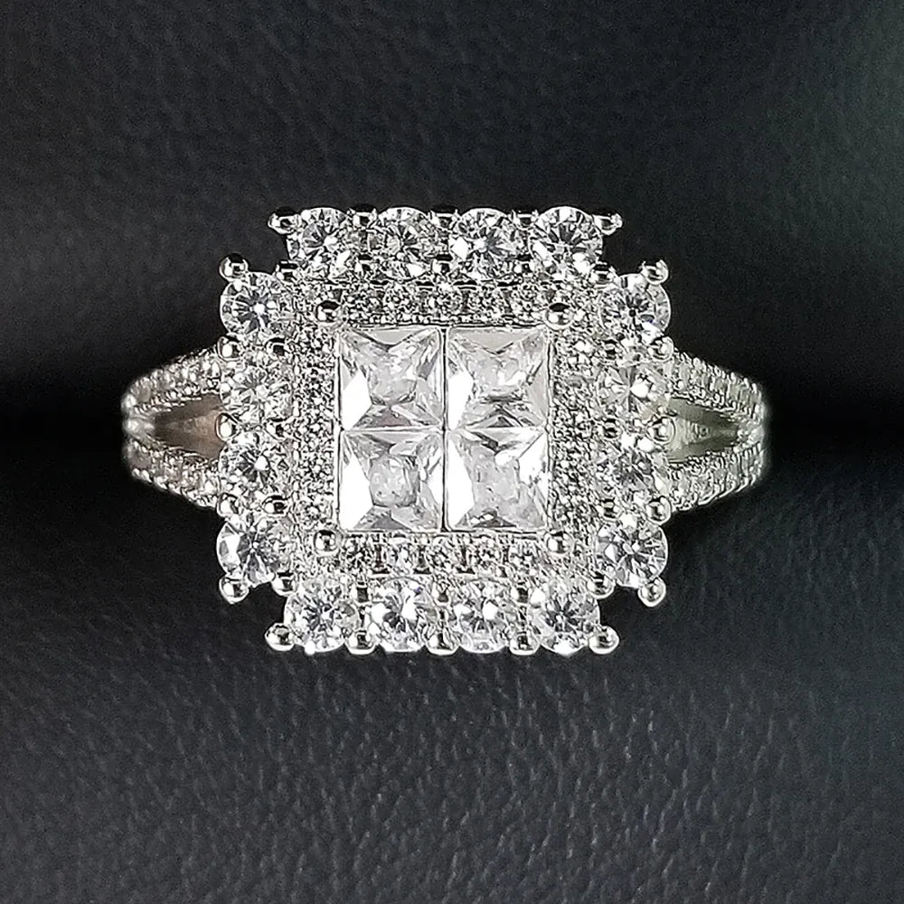 KissICON Kissicon Gorgeous Square Shape Ring – Iced Zircon