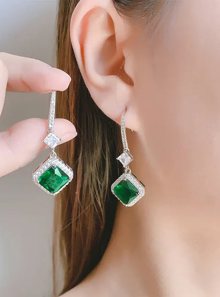 KissICON KissIcon Green Yellow Drop Earrings - Sterling Silver