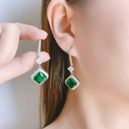 KissICON KissIcon Green Yellow Drop Earrings - Sterling Silver