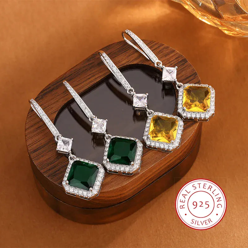 KissICON KissIcon Green Yellow Drop Earrings - Sterling Silver