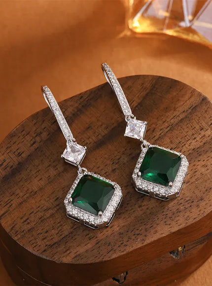 KissICON KissIcon Green Yellow Drop Earrings - Sterling Silver