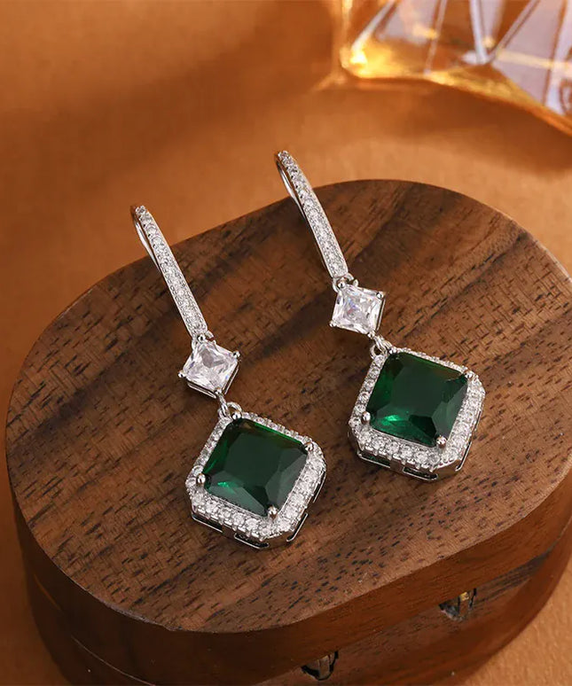 KissICON KissIcon Green Yellow Drop Earrings - Sterling Silver