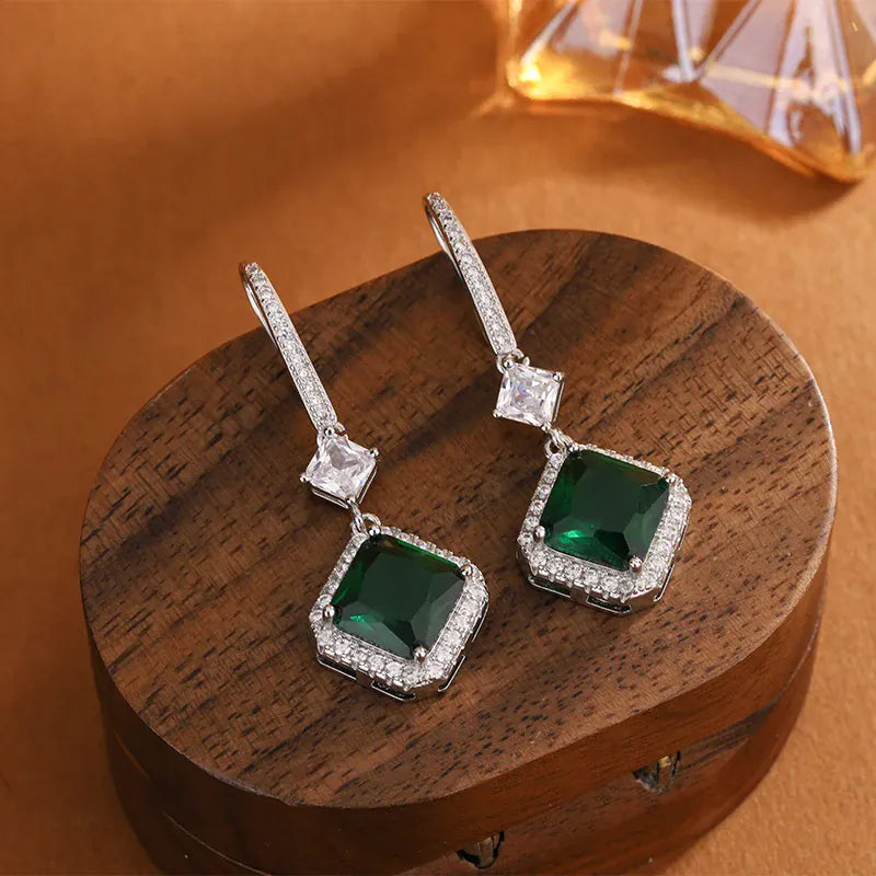 KissICON KissIcon Green Yellow Drop Earrings - Sterling Silver