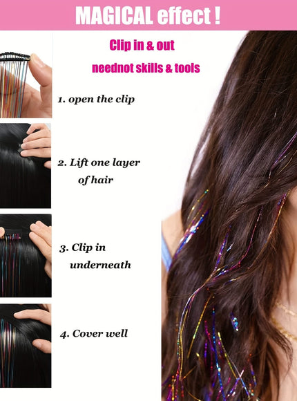 KissICON KissIcon Hair Tinsel Clip In Extensions - Heat