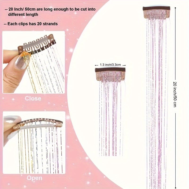 KissICON KissIcon Hair Tinsel Clip In Extensions - Heat