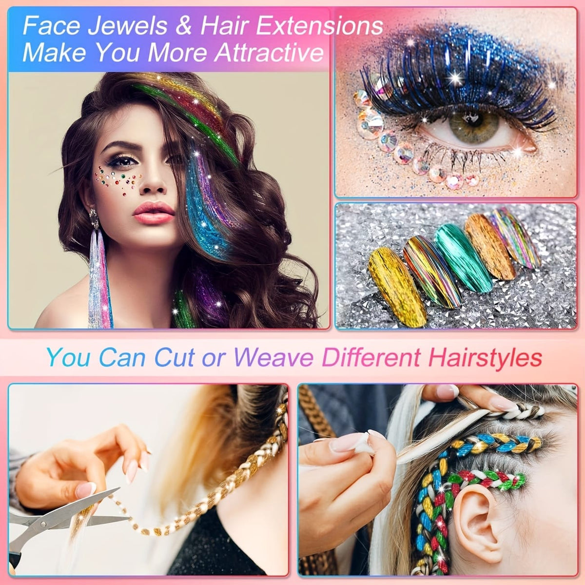 KissICON Kissicon Hair Tinsel Kit Heat Resistant
