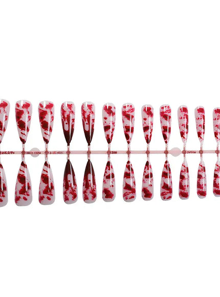 KissICON KissIcon Halloween Almond Nails 24Pcs Glue Blood French