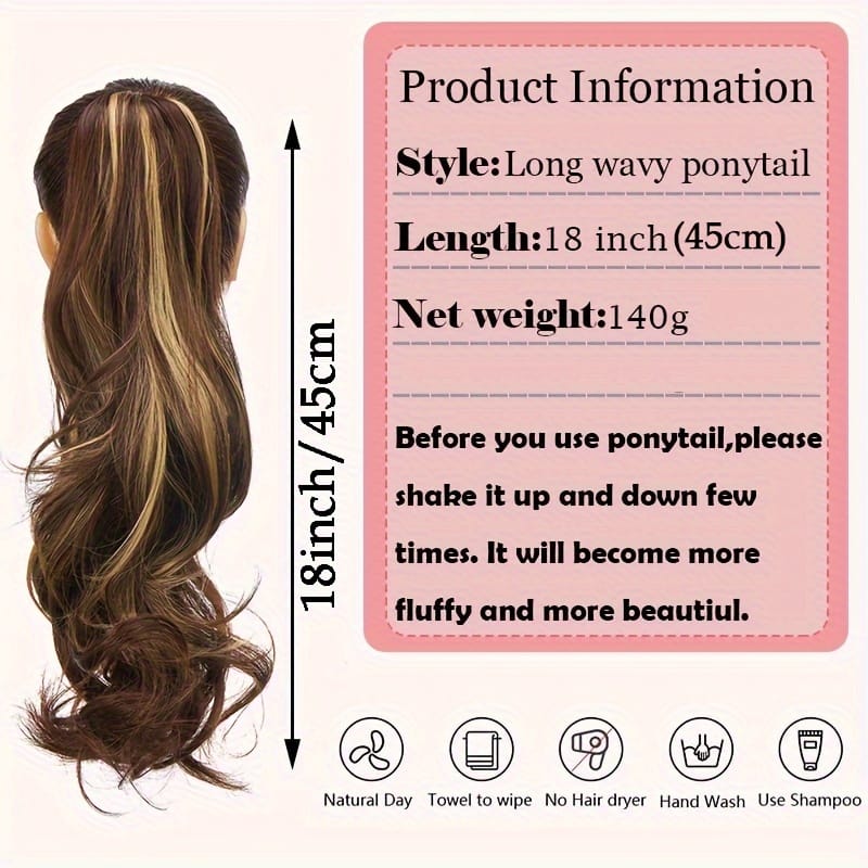 KissICON KissIcon Halloween Claw Clip Ponytail Extension Long Wavy