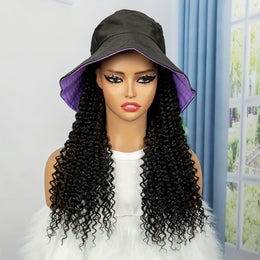 KissICON Kissicon Hat Wig Long Curly Heat
