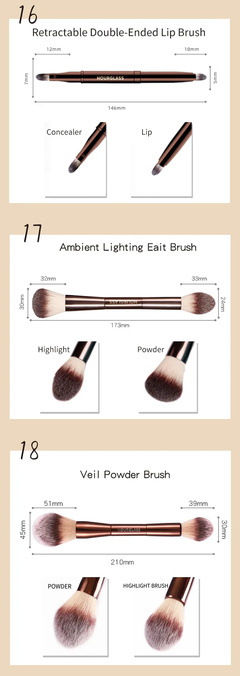 KissICON KissIcon Hourglass Retractable Makeup Brush - All In