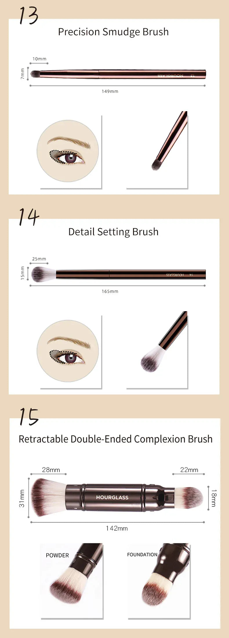 KissICON KissIcon Hourglass Retractable Makeup Brush - All In