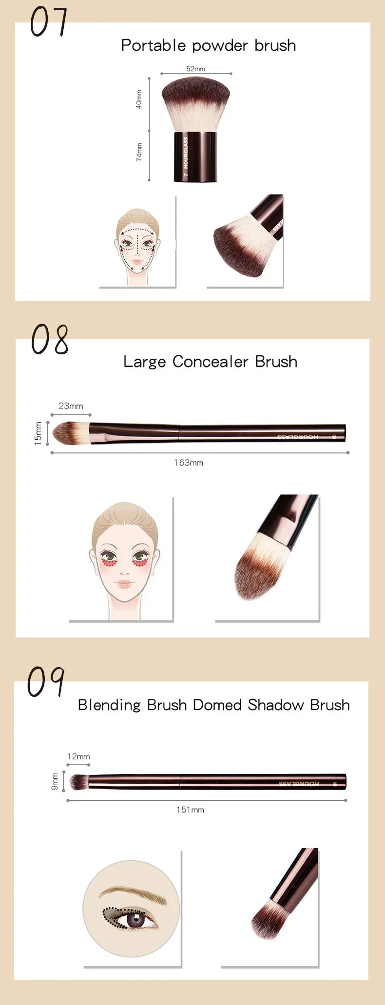 KissICON KissIcon Hourglass Retractable Makeup Brush - All In