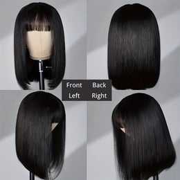 KissICON Kissicon Human Hair Bob Wig Bangs