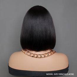 KissICON Kissicon Human Hair Bob Wig Bangs