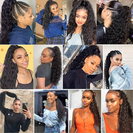 KissICON KissIcon Human Hair Water Wave Ponytail - Natural