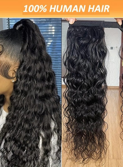 KissICON KissIcon Human Hair Water Wave Ponytail - Natural