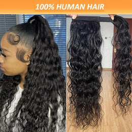 KissICON KissIcon Human Hair Water Wave Ponytail - Natural