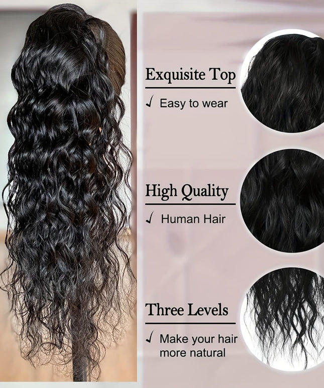 KissICON KissIcon Human Hair Water Wave Ponytail - Natural