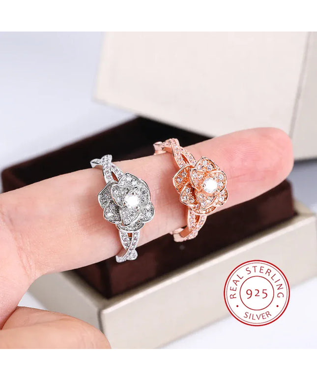 KissICON KissIcon InterTwined 3D Rose Ring White Zircon - Dazzle